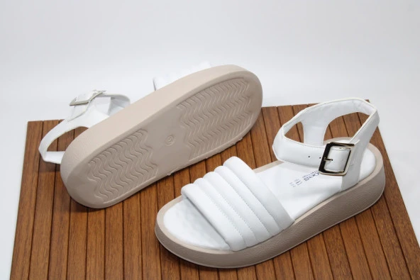 ENSA ORTOPEDİK YÜKSEK KALIN TABAN TEK BANT BİLEK BAĞLI KADIN GÜNLÜK SANDALET - 11