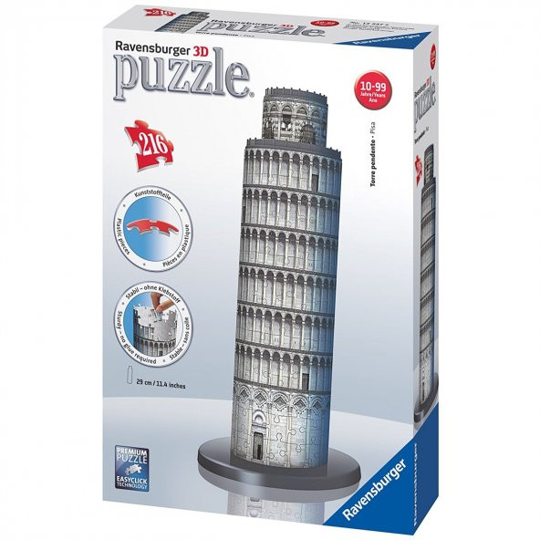 Ravensburger 3 Boyutlu Yapboz Pisa Kulesi İtalya Ravensburger 3D Puzzle Torre Pendente 216 Parça