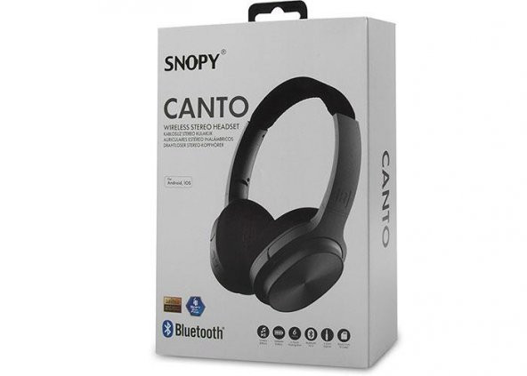 Snopy SN-BT30 CANTO Gri/siyah TF Kart Özellikli Bluetooth Kulaklık - 6