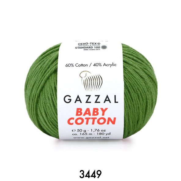 Gazzal Baby Cotton 3449 Yeşil İplik