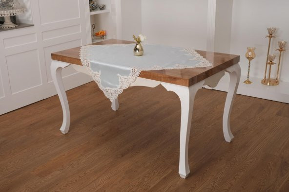 Finezza Violetta Lüx Güpürlü Osmanlı İpeği Kumaş Mint Salon Takımı 5parça - 1037 - Resim 2