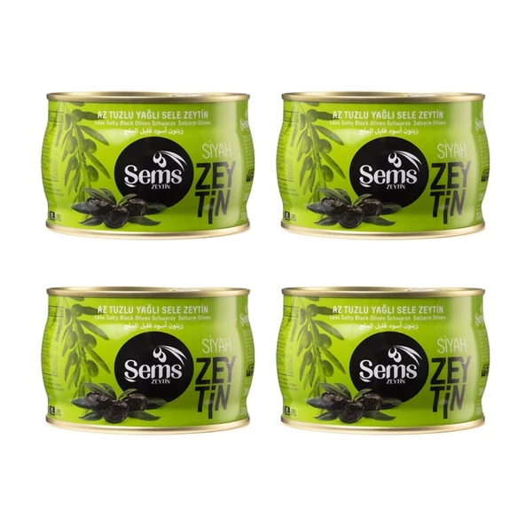 Şems Siyah Zeytin 351-380 Kalibre 300gr 4'lü