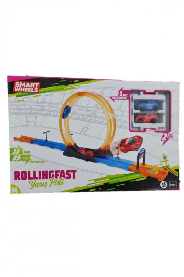 Rolling Fast Takla Atan Yarış Pisti M 85,5 cm Oyuncak Yarış Seti Eğitici Oyuncak - 2