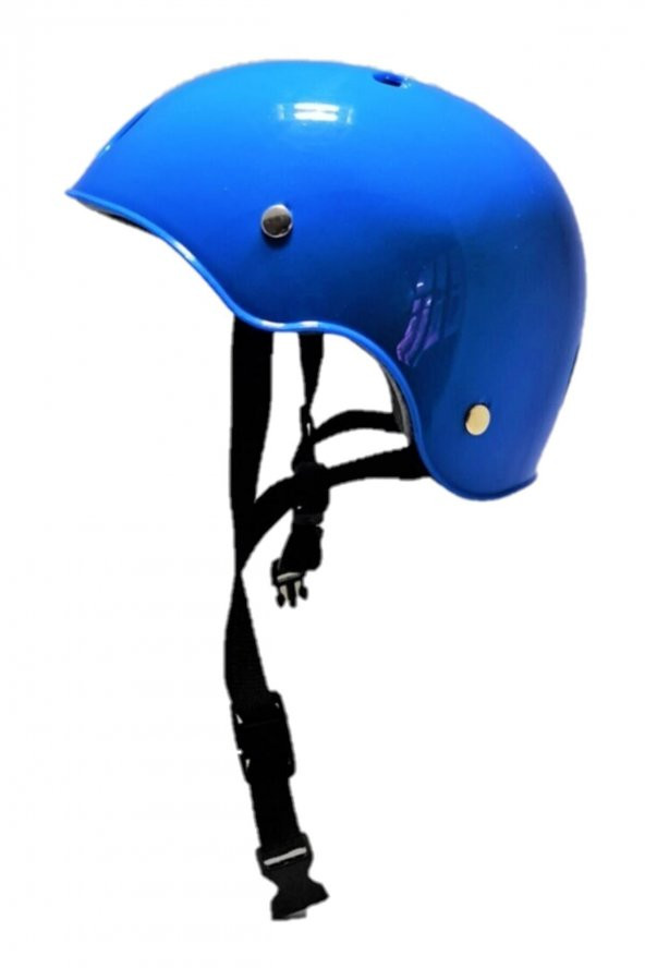 Çocuk Kaskı Scooter Kaykay Bisiklet Kaskı Mavi Klipsli S/M