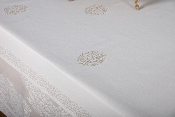 Finezza Viyana Lüx Jakar Kumaş Taş Masa Örtüsü  Dikdörtgen 160x220 cm - 1039 - 8