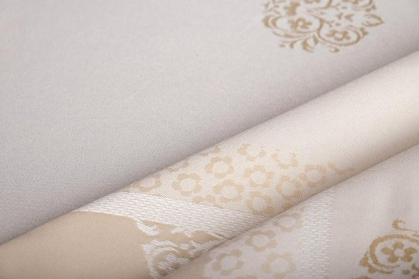 Finezza Viyana Lüx Jakar Kumaş Bej Masa Örtüsü Dikdörtgen 160x220 cm - 1042 - 3