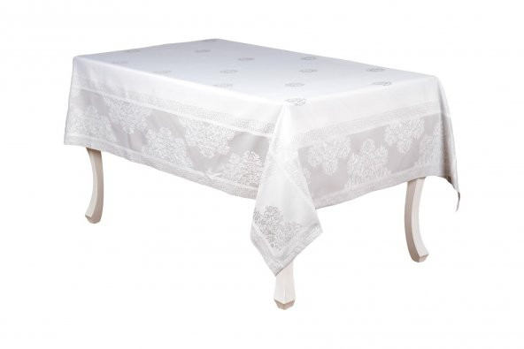 Finezza Viyana Lüx Jakar Kumaş Gri Masa Örtüsü  Dikdörtgen 160x220 cm - 1041 - 4