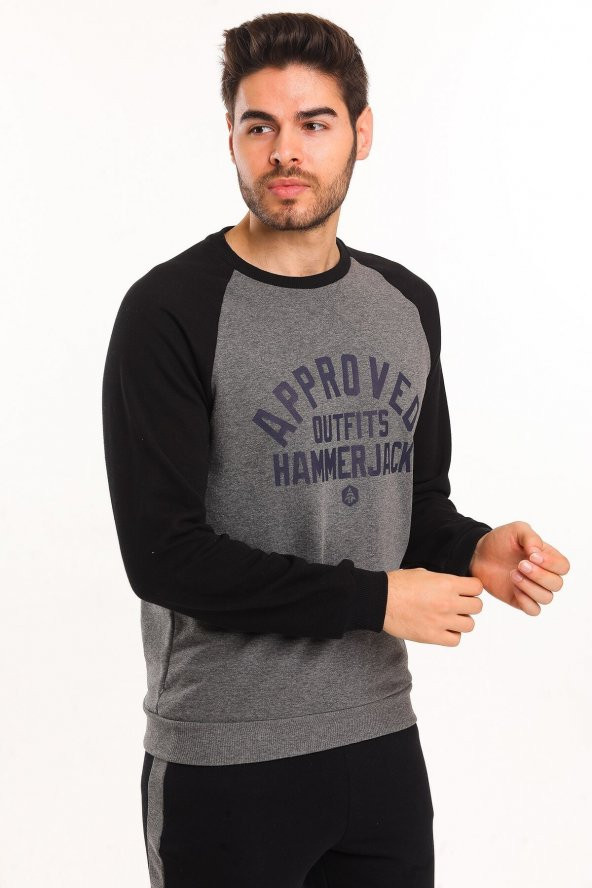 HAMMER JACK Odin Antrasit-melanj Erkek Sweatshirt 602 T09-e - 2