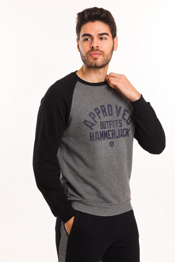 HAMMER JACK Odin Antrasit-melanj Erkek Sweatshirt 602 T09-e - 3