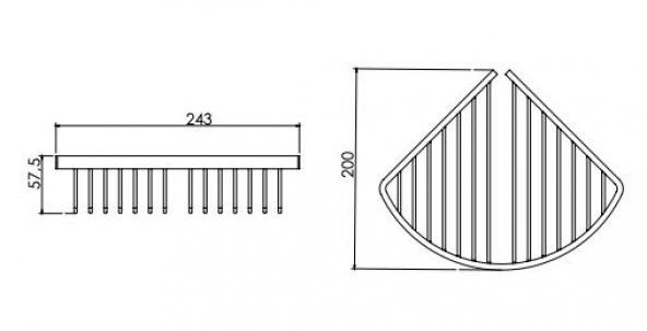 Serel Diagonal Duş Rafı Köşe Süngerlik 140104012 - 2