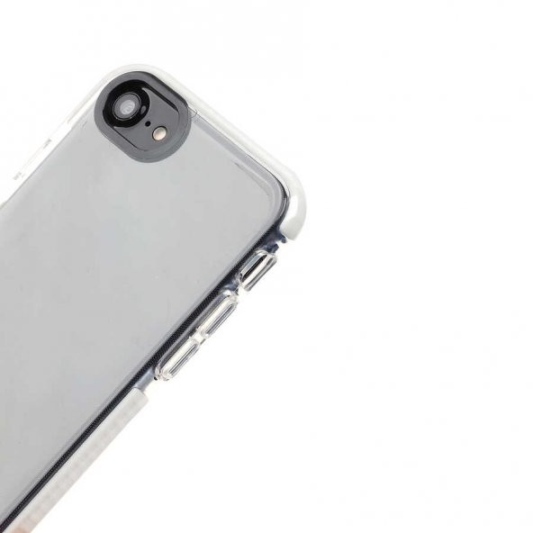 iPhone SE 2022 Kılıf Şeffaf Soft Kenar Tırtıklı Tasarım Silikon - 3