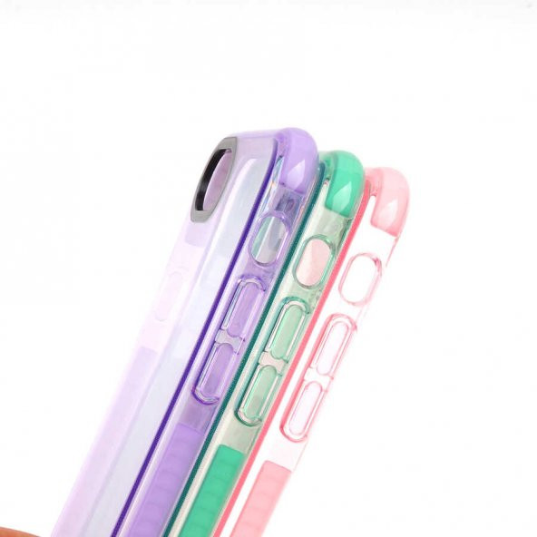 iPhone SE 2022 Kılıf Şeffaf Soft Kenar Tırtıklı Tasarım Silikon - 7