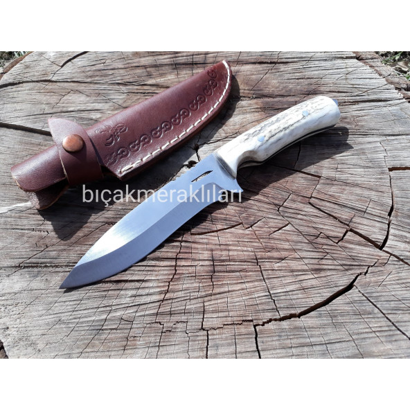 El İşçiliği Av Bıçağı 25cm Toplam Uzunluk Geyik Boynuzu - 2