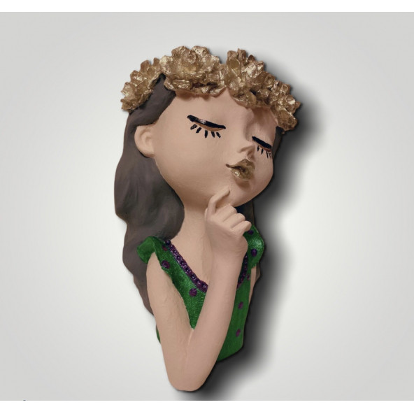 Polyester çiçekli kız saksı - 2