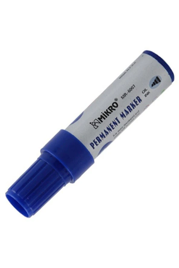 Mikro Markör Permanent Jumbo Markör Koli Kalemi 7 MM Mavi (12 Li Paket)