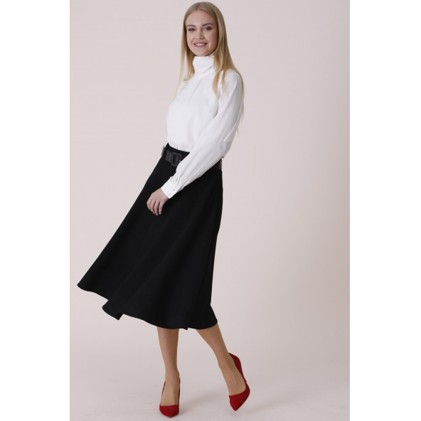 SORALLİNE BAYAN KLOŞ ETEK 780 SİYAH - 2