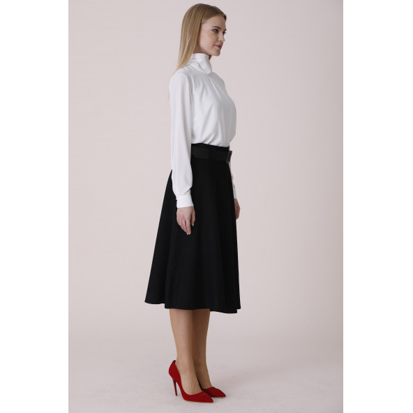 SORALLİNE BAYAN KLOŞ ETEK 780 SİYAH - 3
