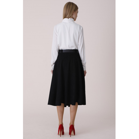 SORALLİNE BAYAN KLOŞ ETEK 780 SİYAH - 4