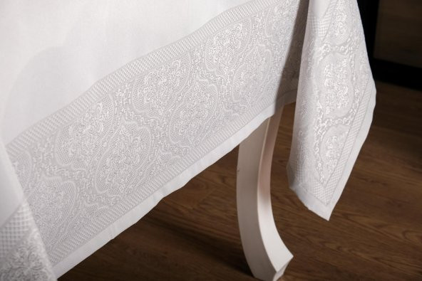 Finezza Roma Lüx Jakar Kumaş Bej Masa Örtüsü  Dikdörtgen 160x220 cm - 1045 - 7