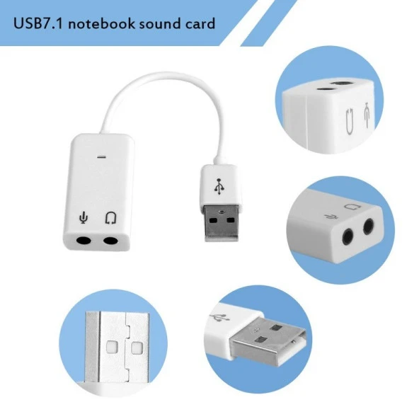 Concord C-849 7+1 USB Ses Kartı Adaptörü Audio Adapter - 6