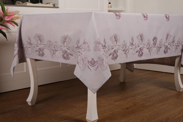 Finezza Müge Lüx Jakar Kumaş Mor Masa Örtüsü  Dikdörtgen 160x220 cm - 1048 - 2