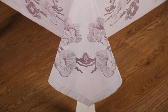Finezza Müge Lüx Jakar Kumaş Mor Masa Örtüsü  Dikdörtgen 160x220 cm - 1048 - 3