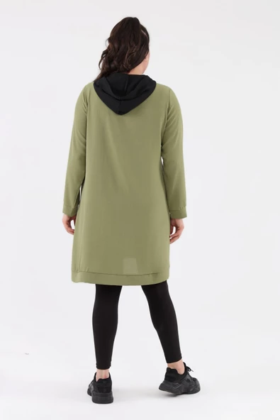 İki Renk Kapüşonlu Tunik - 6