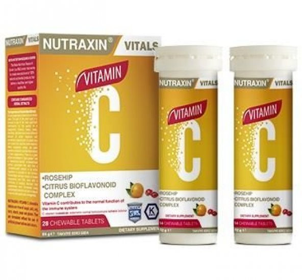 Nutraxin Vitamin C 28 Çiğneme Tableti SKT:04/2023