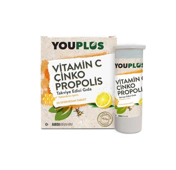 Youplus Vitamin C & Çinko & Propolis 20 Efervesan Tablet