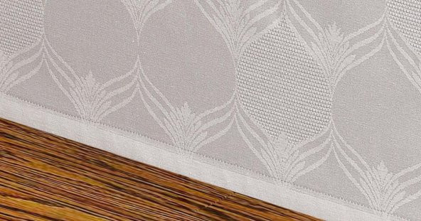 Finezza Aslı Lüx Jakar Polycotton Kumaş Gri Masa Örtüsü 160x320 cm - 1052 - 6