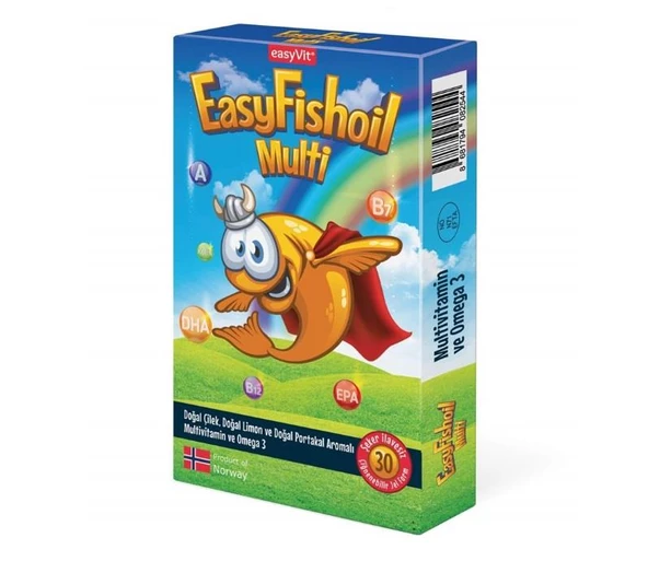 Easyvit Easyfishoil Multi + Omega 3 Çiğnenebilir 30 Adet