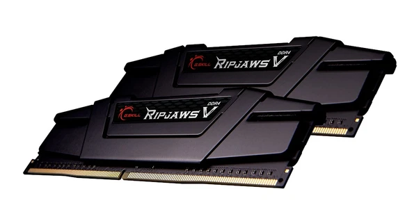 GSKILL RipjawsV Siyah DDR4-4000Mhz CL18 32GB (2X16GB) DUAL (18-22-22-42) 1.40V (F4-4000C18D-32GVK) - 4