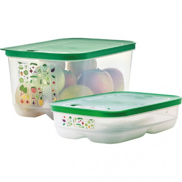 Tupperware Sera Buzdolabı Saklama Kabı 2'li Set ( 1.8 Lt Yatay / 4.4 Lt )