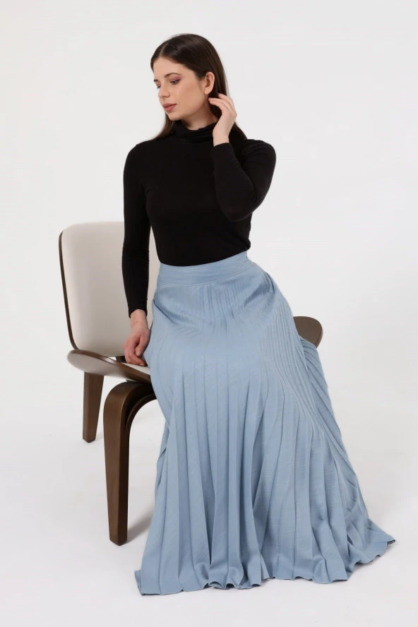 NESAFET BÜYÜK BEDEN KADIN PİLİSELİ ETEK - 3