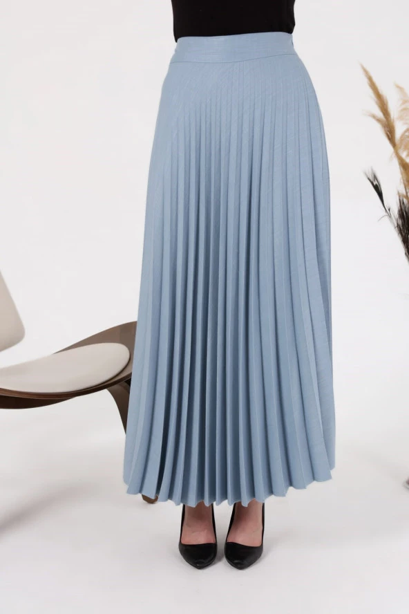 NESAFET BÜYÜK BEDEN KADIN PİLİSELİ ETEK - 4