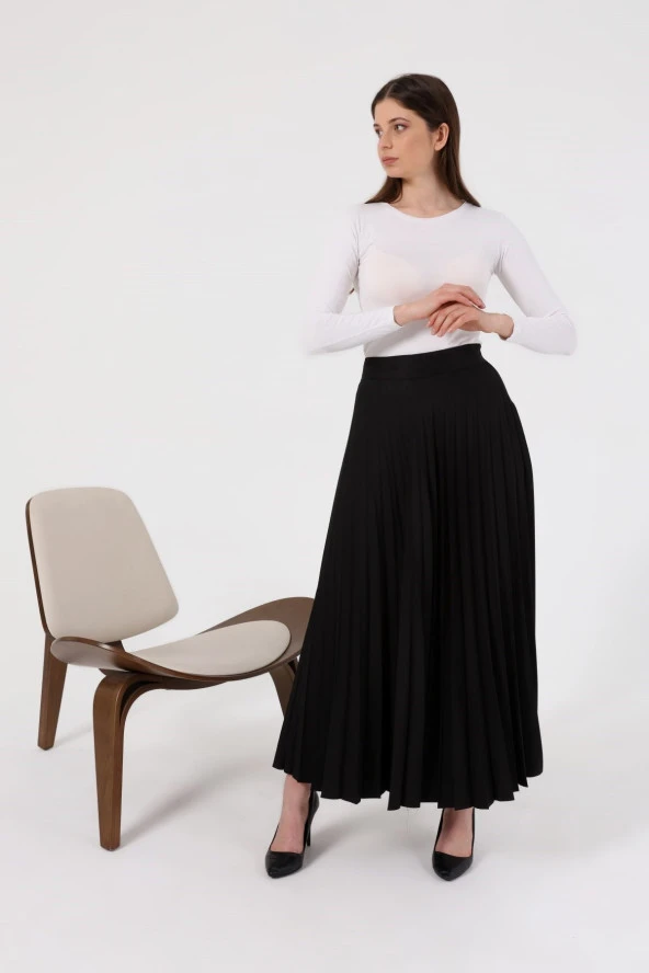 NESAFET BÜYÜK BEDEN KADIN PİLİSELİ ETEK - 5