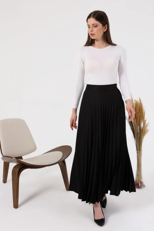 NESAFET BÜYÜK BEDEN KADIN PİLİSELİ ETEK - 7