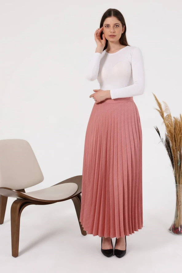 NESAFET BÜYÜK BEDEN KADIN PİLİSELİ ETEK - 8