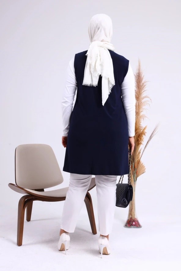 NESAFET ÜÇ DÜĞME TAŞLI KADIN YELEK - 4