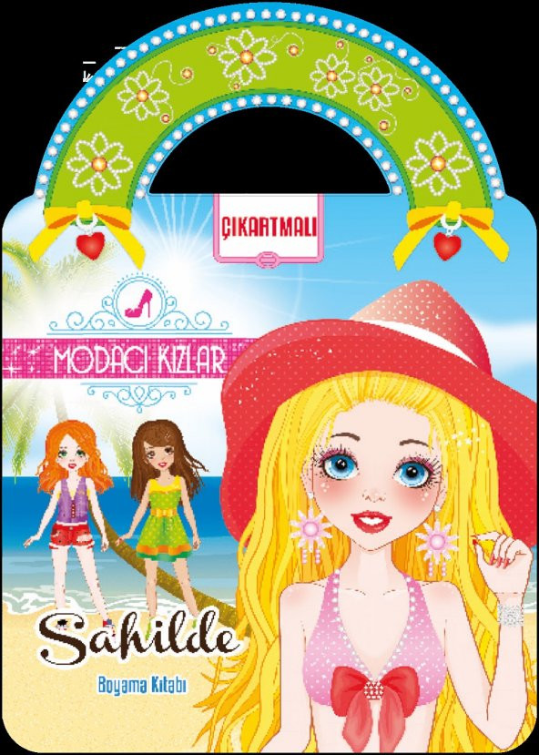 Koloni Çocuk Çıkartmalı Modacı Kızlar Sahilde Kız Çocuk Çıkartma ve Boyama Kitabı - Boya Yapıştır