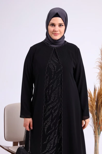 Taş Baskı Şifon Abiye - 5