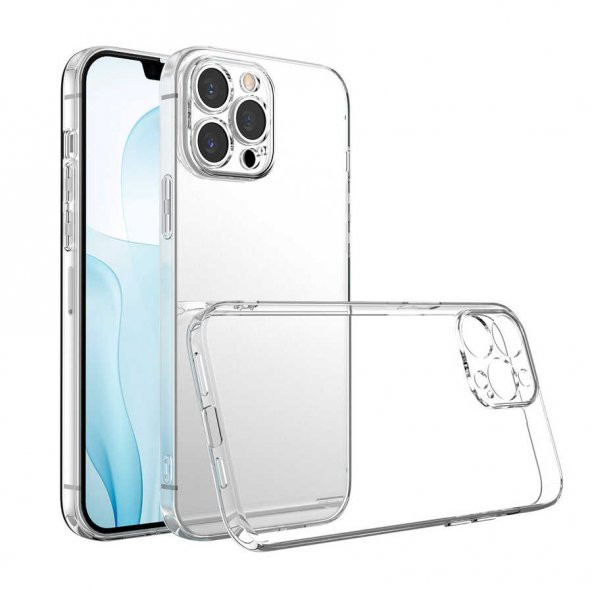 iPhone 13 Pro Max Kılıf Kamera Korumalı Süper Silikon Kapak - 5