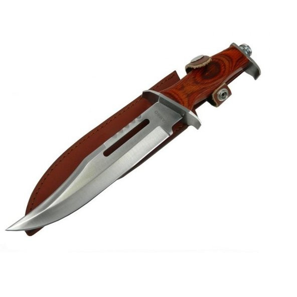 Columbia Marka Deri Kılıflı Rambo Bıçağı Metal Kibrit ve Tesbih ile - 2