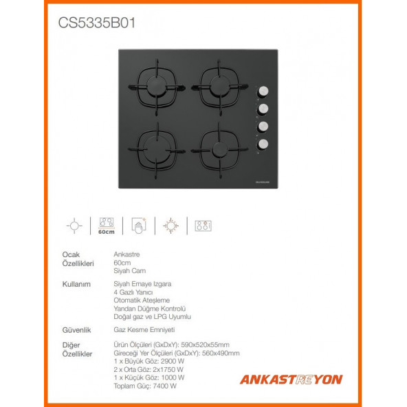 Silverline CS5335B01 Ankastre Ocak Siyah - 2
