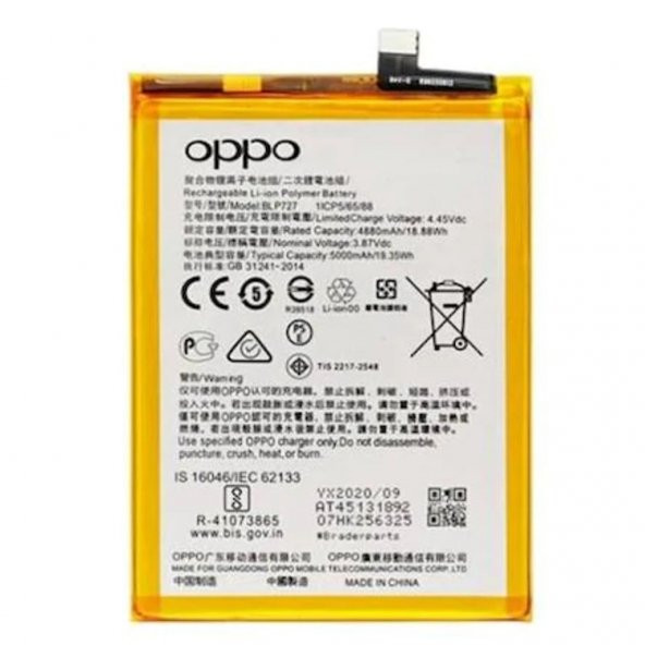 Oppo A5 2020  A9 2020 Batarya Pil Orjinal  BLP727