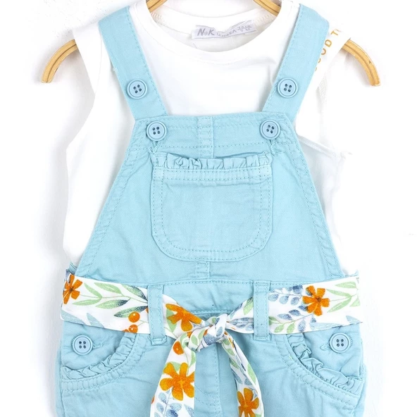NK Kids Mint Kız Bebek Cebi Fırfırlı Salopet - 2