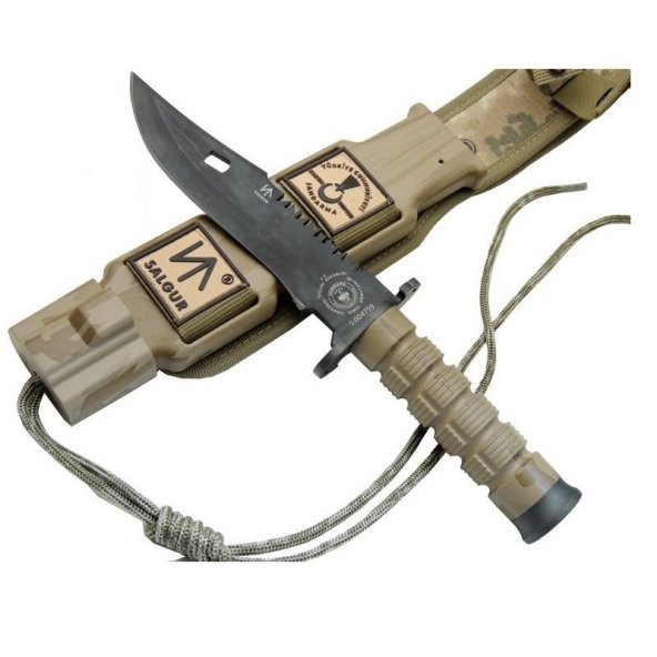 Columbia Marka Özel Kılıflı Salgur Komando Bıçağı Metal Kibrit ve Tesbih ile - 2