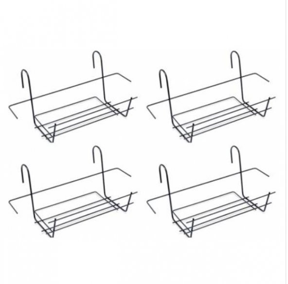 4 Adet 50 Cm. Balkon Saksı Askısı Ferforje Saksı Standı - 2