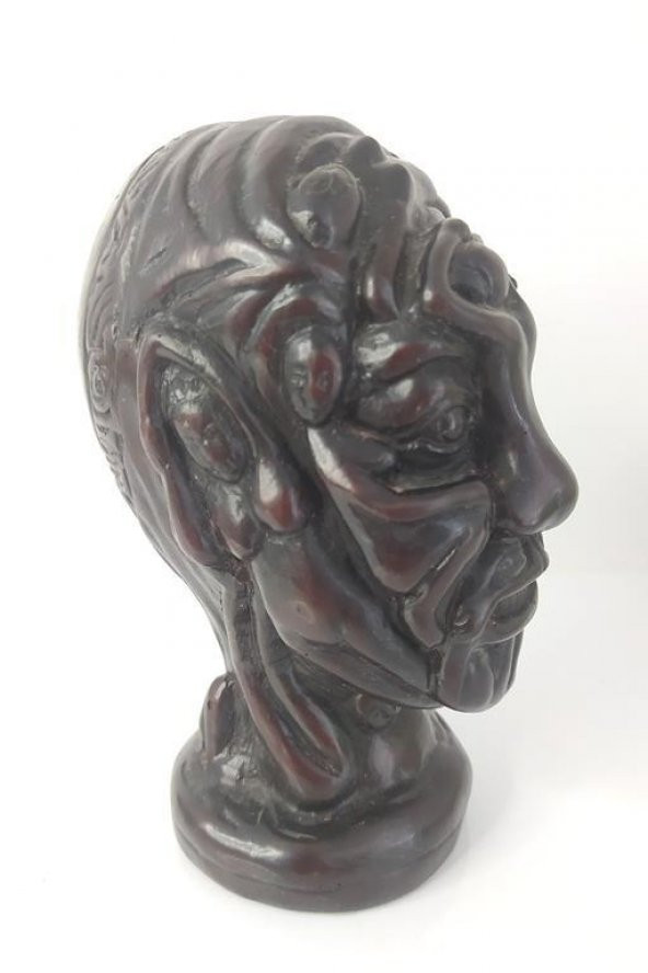 Erkek Kafası Reçine Biblo Heykel Masa Üstü Dekor Süsü - 3