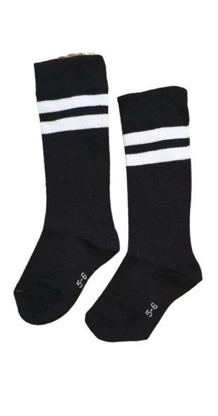 Çizgili Kız Çocuk Dizaltı Çorap - 2 Çizgili - 4